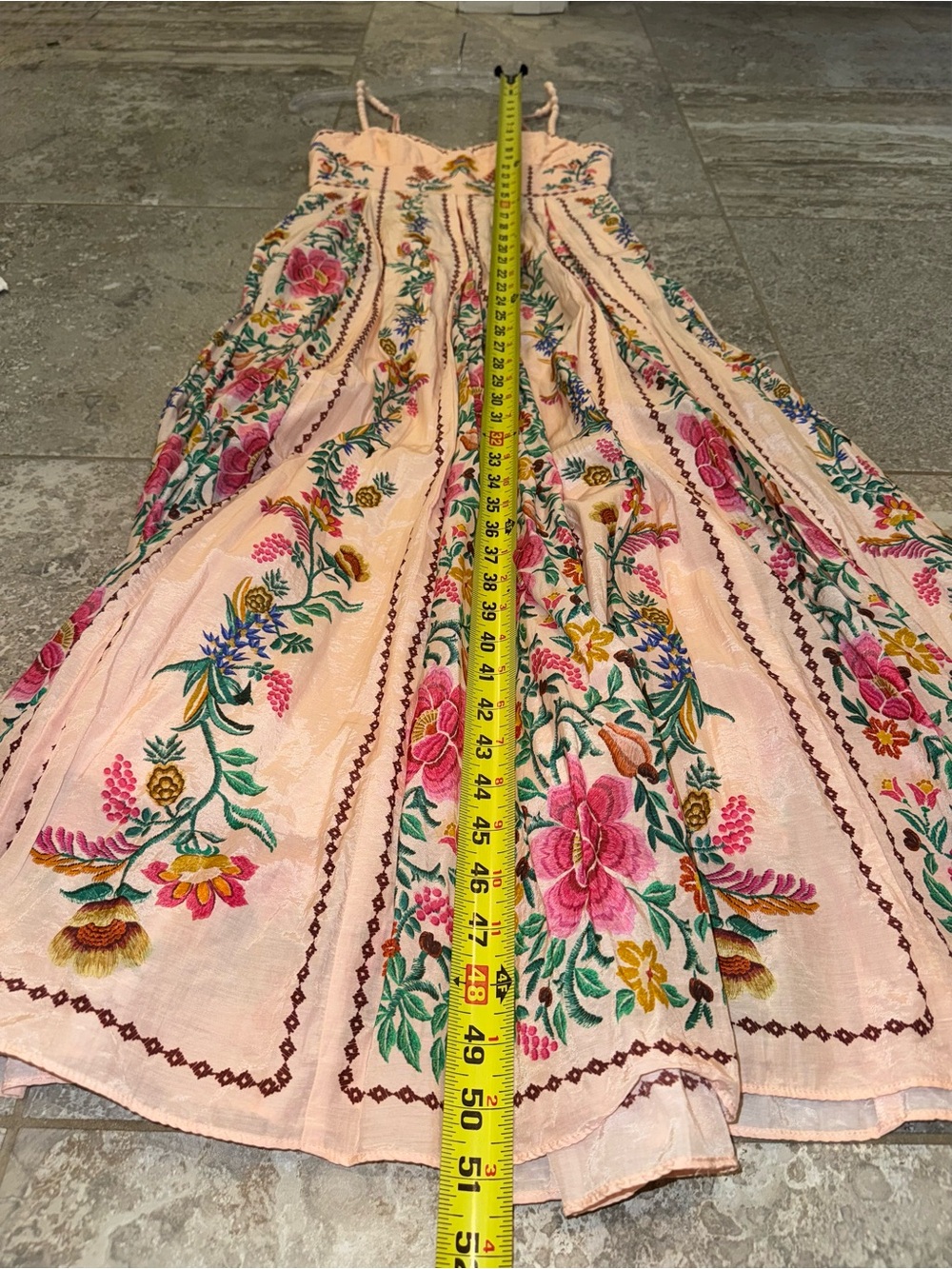 Small Farm Rio Pink Delicate Forest Floral Tropical Maxi Dress - Picture 14 of 16